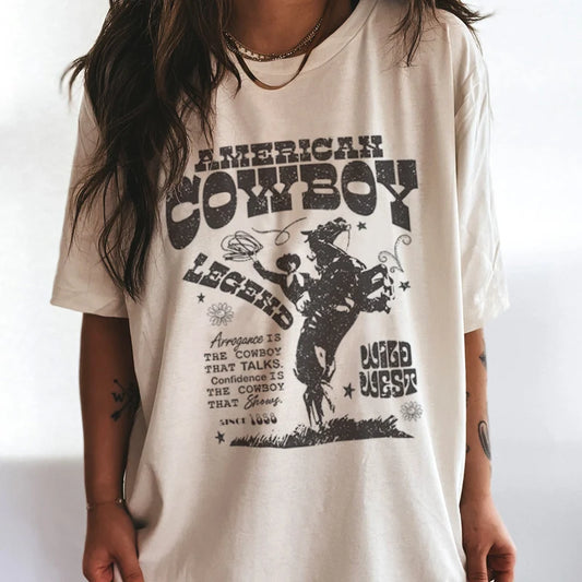 American Cowboy Women's Oversized T-Shirt (available in various colors)