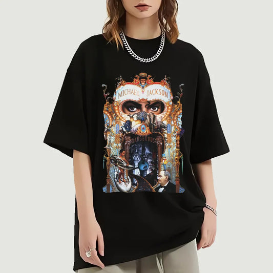 Michael Jackson Dangerous Album T-Shirt  (available in Black, White and Red)